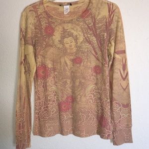 Self esteem printed long sleeve tee shirt size XL